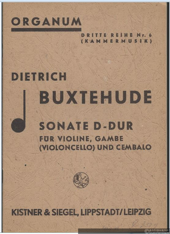  - Sonate D-Dur für Violine, Gambe (Violoncello) und Cembalo, Op. 2 Nr. 2 (= Organum. Dritte Reihe, Kammermusik Nr. 6).