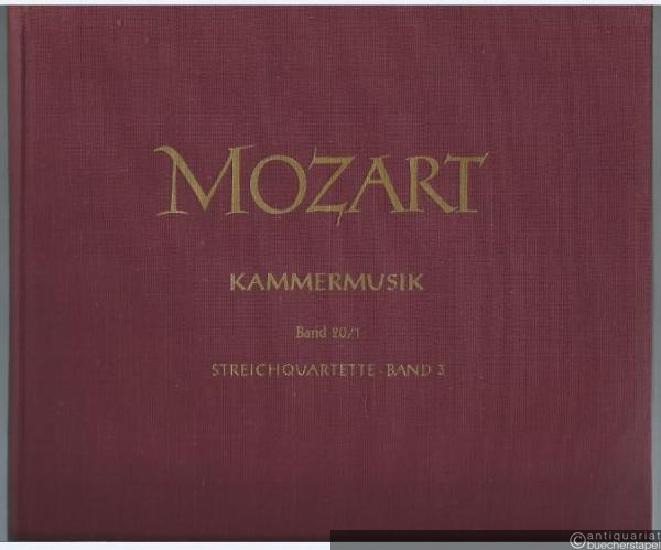  - Streichquartette, Band 3 (= Neue Ausgabe sämtlicher Werke. Serie VIII: Kammermusik. Werkgruppe 20: Streichquartette und Quartette mit einem Blasinstrument, Abteilung 1). DVfM 4526.