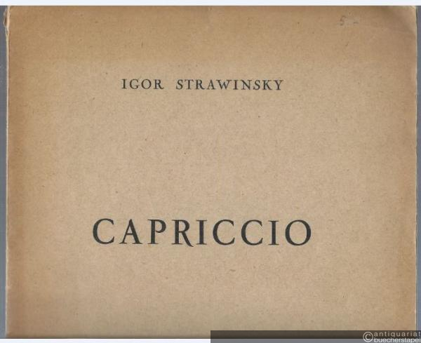  - Capriccio pour Piano et Orchestre en 3 parties (1929). Reduction pour 2 Pianos à 4 mains par l'Auteur.