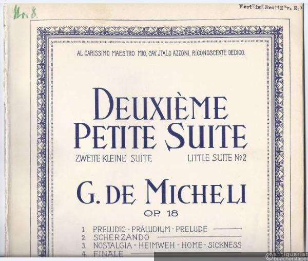  - Deuxieme petite Suite / Zweite kleine Suite / Little Suite No. 2, Op. 18. Piano solo complet.