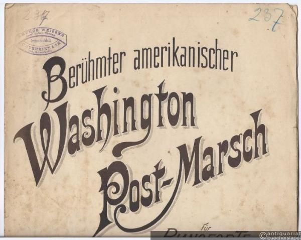  - Berühmter amerikanischer Washington Post-Marsch für Pianoforte.