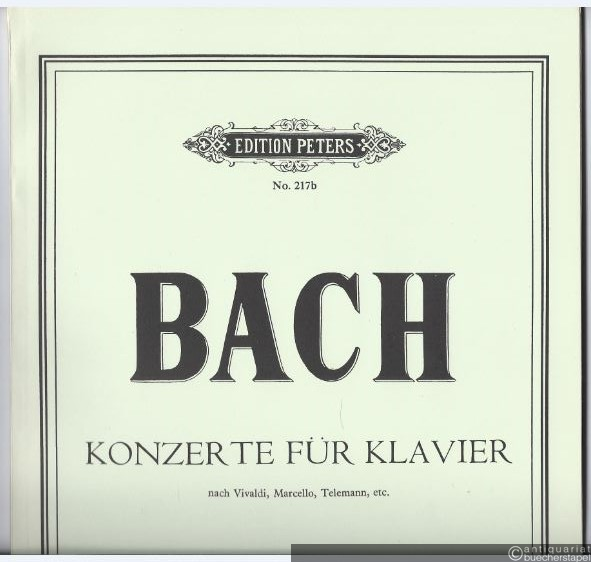  - Konzerte für Klavier nach Vivaldi, Marcello, Telemann etc., Heft 2 (= Edition Peters, Nr. 217b).