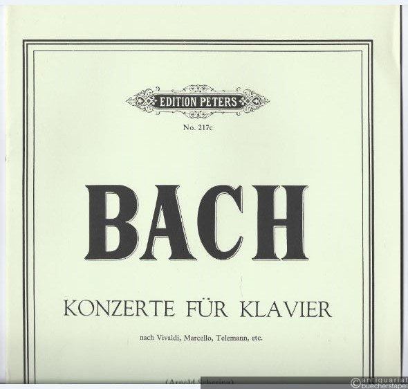  - Konzerte für Klavier nach Vivaldi, Marcello, Telemann etc., Heft 3 (= Edition Peters, Nr. 217c).
