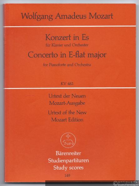  - Konzert in Es-Dur für Klavier und Orchester. KV 482. Partitur. Urtext der Neuen Mozart-Ausgabe (= Bärenreiter Studienpartituren 149).