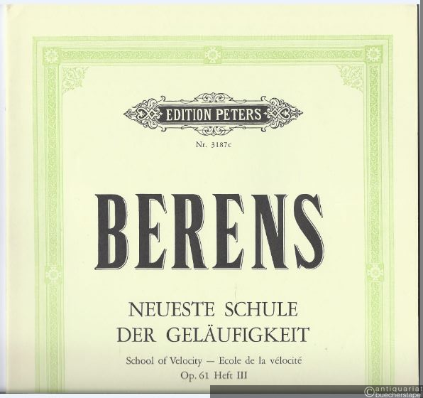  - Neueste Schule der Geläufigkeit für Klavier Opus 61, Heft 3 (= Edition Peters, Nr. 3187c).