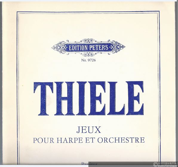  - Jeux pour Harpe et Orchestre (1974) (= Edition Peters, Nr. 9726). Partitur und Solostimme. Autograph-Edition.