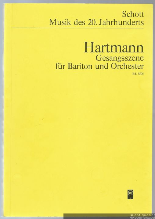  - Gesangsszene für Bariton und Orchester zu Worten aus "Sodom und Gomorrha" von Jean Giraudoux (= Edition Schott, Musik des 20. Jahrhunderts, Nr. 5506). Studien-Partitur.