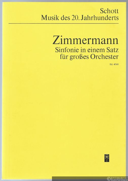  - Sinfonie in einem Satz für großes Orchester (1953) (= Edition Schott, Musik des 20. Jahrhunderts, Nr. 4568). Studien-Partitur.