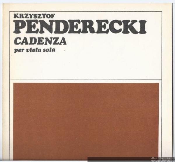  - Cadenza per viola sola (1984) (= PWM 8838).
