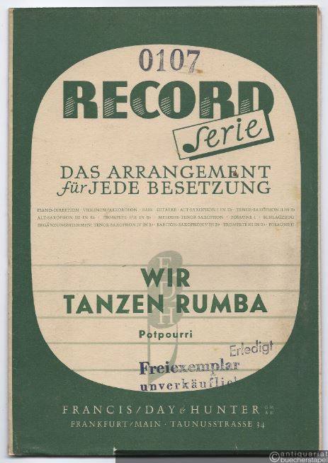  - Wir tanzen Rumba. Potpourri (= Record Serie. Das Arrangement für jede Besetzung). Stimmen (unvollständig).