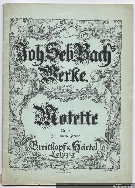  - Motette Nr. 3 Jesu, meine Freude für fünf Singstimmen. Klavierauszug.