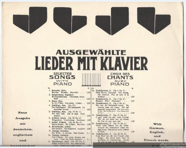  - Befreit (Death the Releaser / L'adieu liberateur), Op. 39 No. 4 (= Ausgewählte Lieder mit Klavier-Begleitung, No. 15). Neue Ausgabe mit deutschem, englischen und französischem Text. [Hoch].