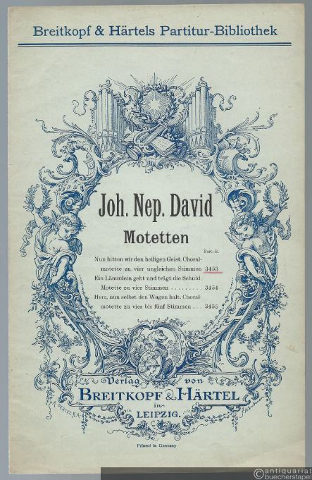  - Nun bitten wir den heiligen Geist (1935). Choralmotette zu vier ungleichen Stimmen (= Breitkopf & Härtels Partitur-Bibliothek, Nr. 3453).