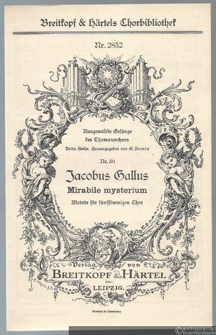  - Mirabile mysterium. Motette für fünfstimmigen Chor (= Breitkopf & Härtels Chorbibliothek, Nr. 2832).