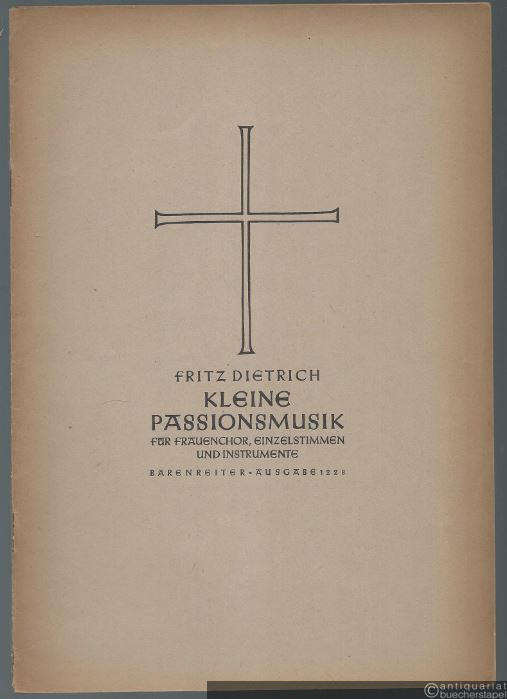  - Kleine Passionsmusik für Frauenchor, Einzelstimmen und Instrumente (zwei Blockflöten, zwei Geigen und Baß) (= Bärenreiter-Ausgabe 1228).