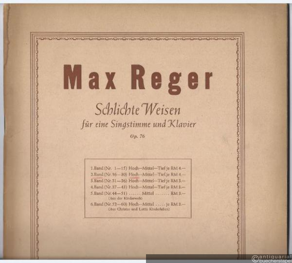  - Schlichte Weisen für eine Singstimme und Klavier Op. 76, Band 2 (Nr. 16-30). Für hohe Stimme.