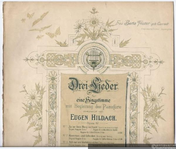 - Ach nur ein Viertelstündchen (= Drei Lieder für eine Singstimme mit Begleitung des Pianoforte, Op. 17 No. 3). Original-Ausgabe.