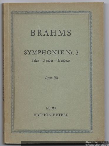  - Symphonie Nr. 3 F-Dur Op. 90 (= Edition Peters Nr. 523). Studienpartitur.