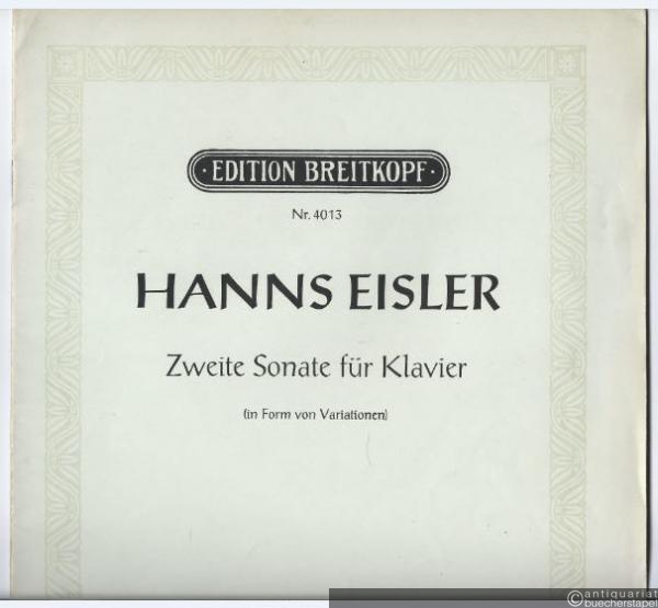  - Zweite Sonate für Klavier (in Form von Variationen) op. 6 (= Edition Breitkopf, Nr. 4013).