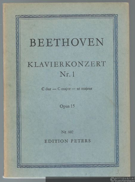  - Klavierkonzert C-Dur Nr. 1 Op. 15. Mit Kadenzen des Komponisten (= Edition Peters Nr. 602). Taschenpartitur.