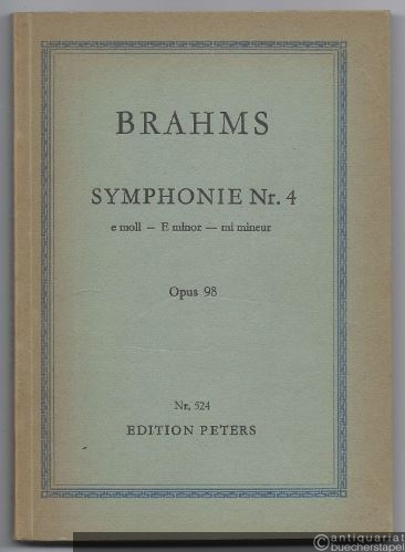  - Symphonie Nr. 4 e-Moll Op. 98 (= Edition Peters, Nr. 524). Studienpartitur.