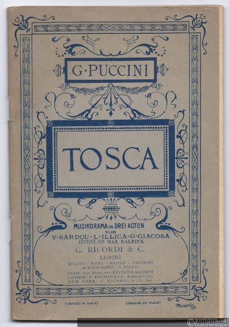  - Tosca. Musikdrama in drei Akten [Textbuch].