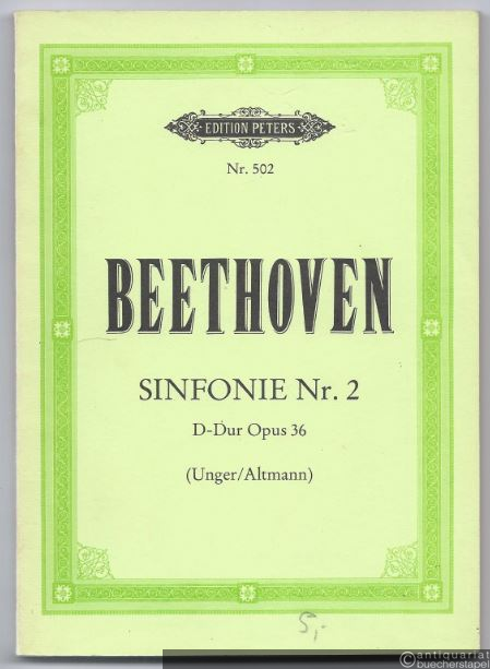  - Symphonie Nr. 2 D-Dur Op. 36 (= Edition Peters Nr. 502). Taschenpartitur.