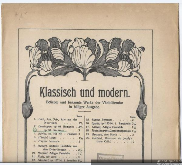  - Romanze, Op. 50 (= Klassisch und modern. Beliebte und bekannte Werke der Violinliteratur in billiger Ausgabe, 3).