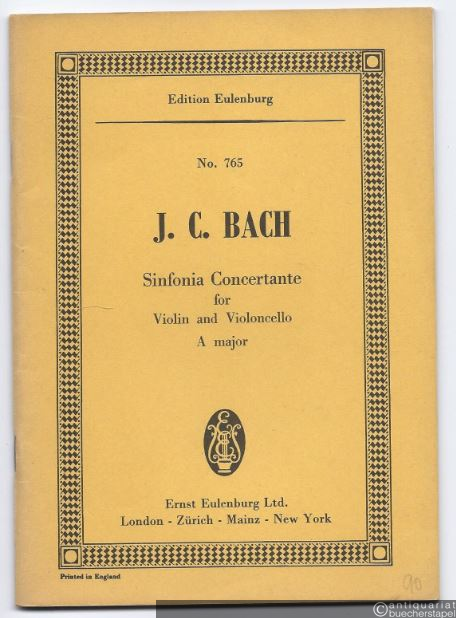  - Sinfonia Concertante A major for Violin, Violoncello and Orchestra (= Edition Eulenburg, No. 765).