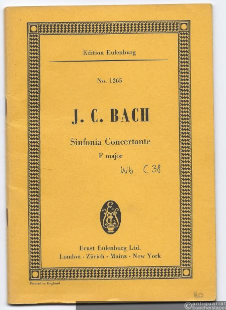  - Sinfonia Concertante F major for Oboe, Violoncello and Orchestra (= Edition Eulenburg, No. 1265).