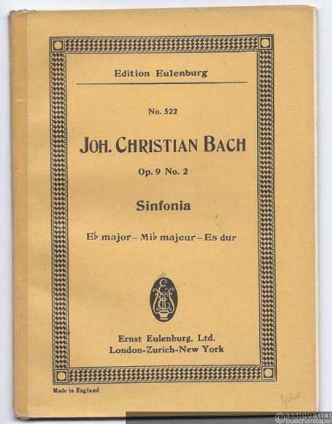  - Sinfonia Eb major op. 9 No. 2 (= Edition Eulenburg, No. 522).