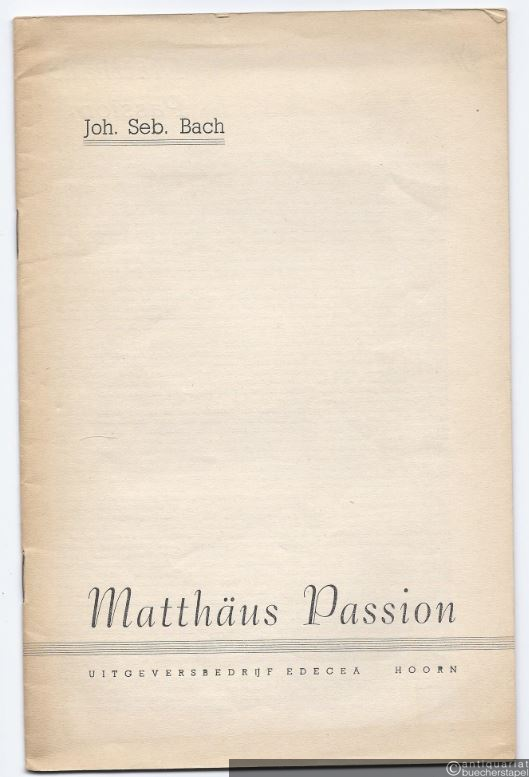  - Matthäus Passion [Textheft].