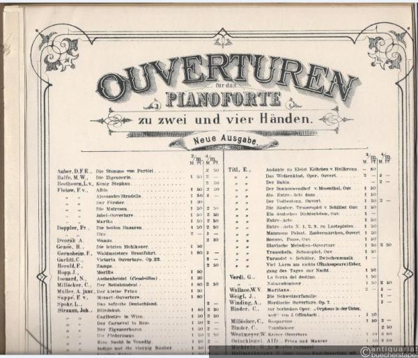  - Boccace. Opera comique en 3 Actes (= Ouverturen für das Pianoforte zu zwei und vier Händen. Neue Ausgabe). Pianoforte zu zwei Händen.