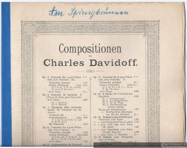  - Am Springbrunnen, Op. 20 No. 2 (= Compositionen von Charles Davidoff. Op. 20. 4 Stücke für Violoncell und Pianoforte, No. 2).