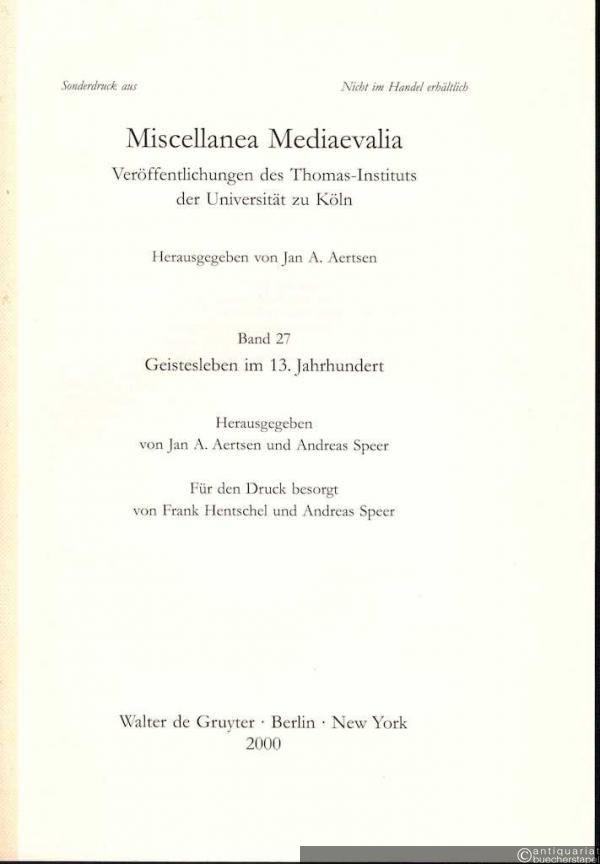  - Der verjagte Dämon. Mittelalterliche Gedanken zur Wirkung der Musik aus der Zeit um 1300 (= Sonderdruck aus: Miscellanea Mediaevalia).