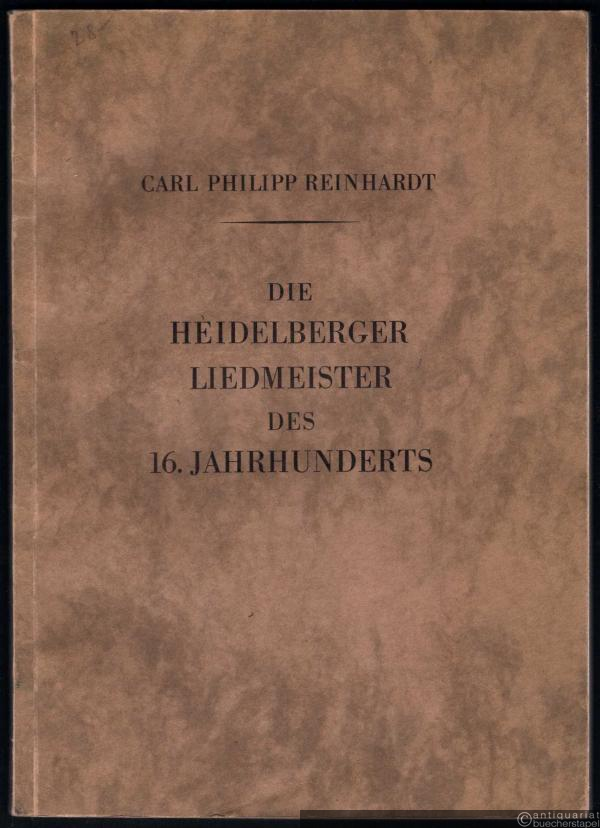  - Die Heidelberger Liedmeister des 16. Jahrhunderts (= Heidelberger Studien zur Musikwissenschaft, Bd. VIII).