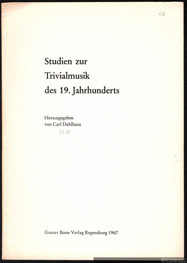  - Das triviale Bewusstsein in der Musik (= Sonderdruck aus: Studien zur Trivialmusik des 19. Jahrhunderts).
