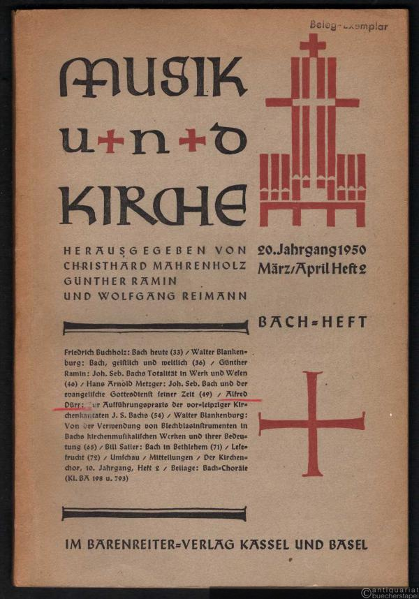  - Musik und Kirche (= Bach-Hefte, Jg. 20, Heft 2).