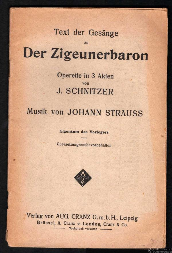  - Text der Gesänge zu Der Zigeunerbaron.
