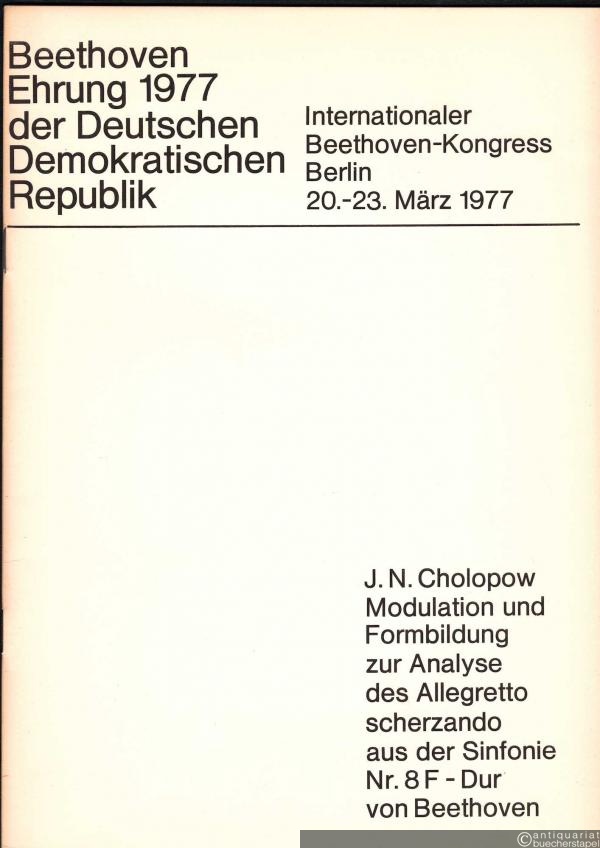  - Modulation und Formbildung zur Analyse des Allegretto scherzando aus der Sinfonie Nr. 8 F-Dur von Beethoven.