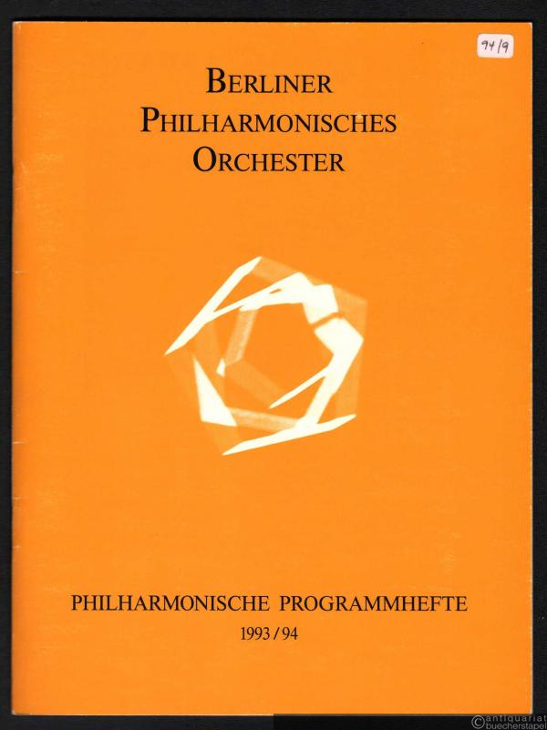  - Berliner Philharmonisches Orchester. Philharmonische Programmhefte 1993/94, Nr. 31.