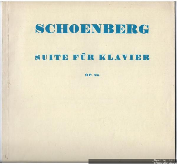  - Suite für Klavier Op. 25 (= Universal Edition No. 7627).