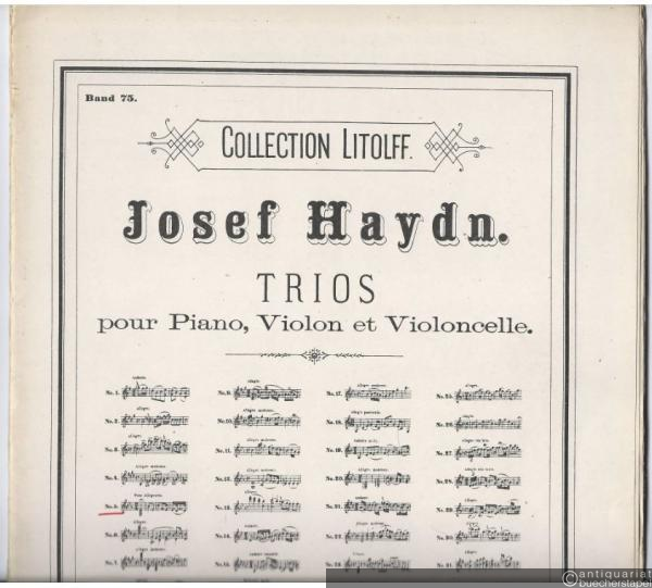  - Trio No. 5 (= Josef Haydn. Trios pour Piano, Violon et Violoncelle. Collection Litolff, Band 75 No. 5).