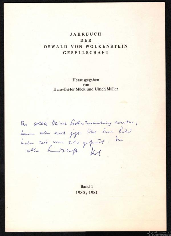  - Einige Gedanken zur poetisch-musikalischen Struktur und zu einer historischen Folgeerscheinung der Krypto-Polyphonie im 'Minneleich' des Heinrich Frauenlob (Auszug aus: Jahrbuch der Oswald von Wolkenstein Gesellschaft, Bd. 1).