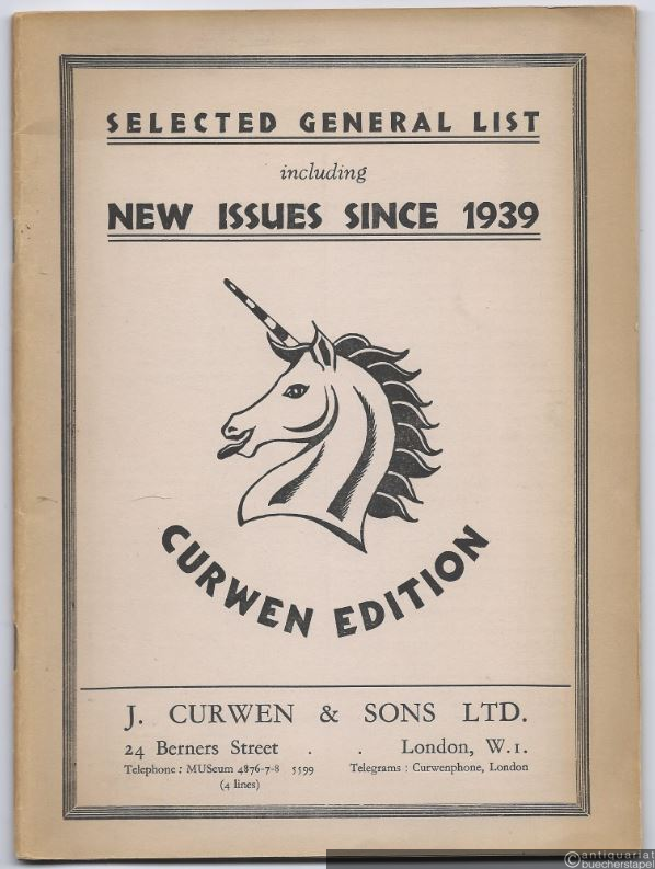  - Selected General List including New Issues since 1939.