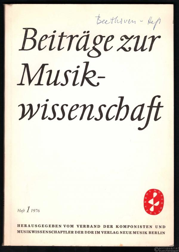 - Beiträge zur Musikwissenschaft, Heft 1, 1976.