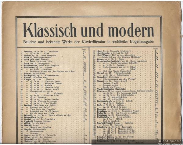  - Impromptu, Op. 142 Nr. 3 (= Klassisch und modern. Beliebte und bekannte Werke der Klavierliteratur in wohlfeiler Bogenausgabe, 108).