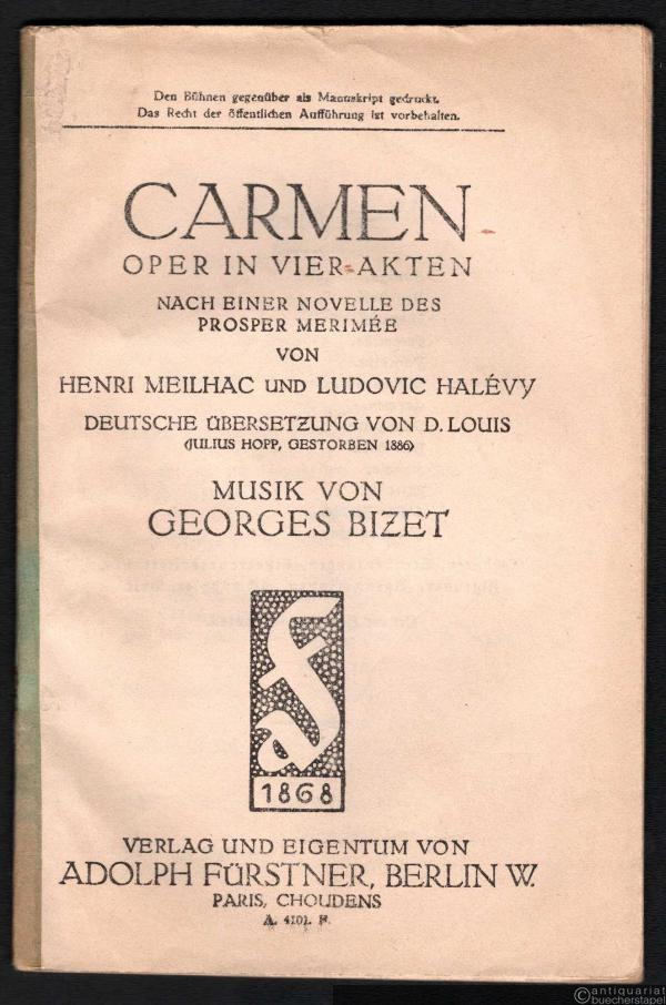  - Carmen. Oper in vier Akten [Textbuch].