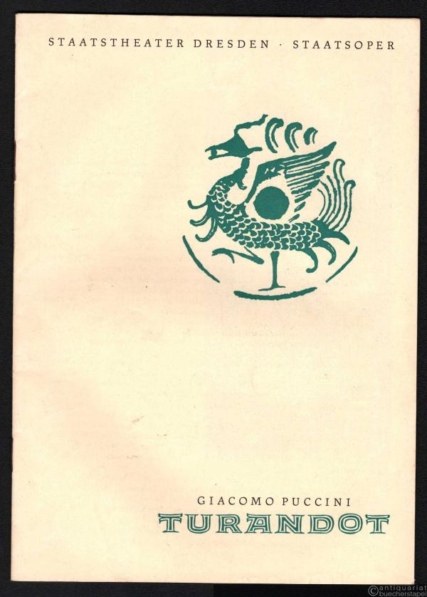  - Turandot (= Blätter des Staatstheater Dresden. Staatsoper Programmheft, Spielzeit 1965/66. Reihe A, Nr. 6).