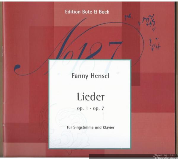  - Lieder op. 1 / op. 7 für Singstimme und Klavier (= Edition Bote & Bock, BB 1525).
